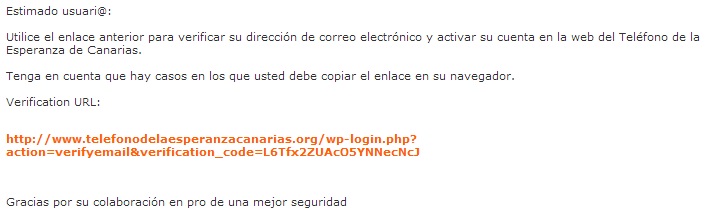 Email de verificacion