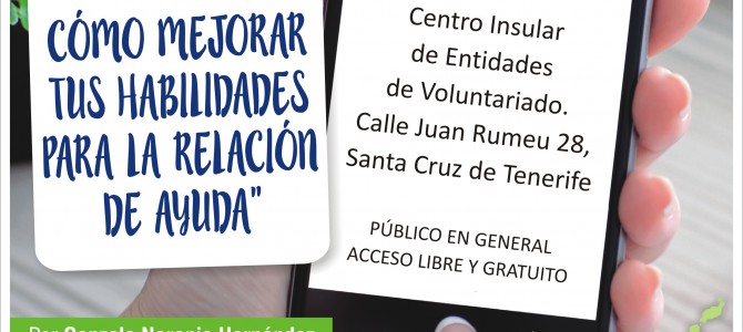 Conferencia en Tenerife: “Ayudando con eficacia: cómo mejorar tus habilidades para la relación de ayuda”