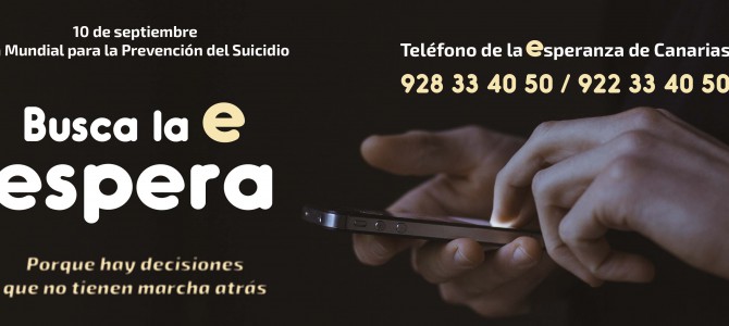 10 de septiembre Día Internacional para la Prevención del Suicidio. Nota de Prensa T.E. Canarias.