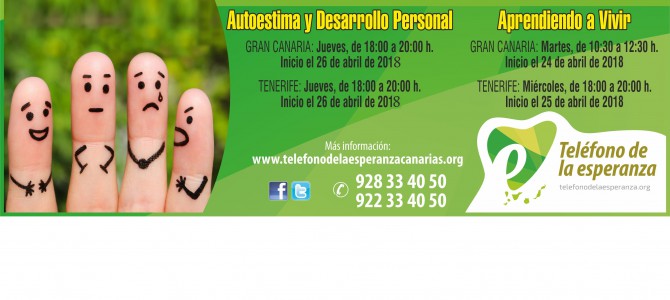 Cursos – Taller de Desarrollo Personal en Tenerife y Gran Canaria: “Aprendiendo a Vivir” y “Autoestima y Desarrollo Personal”